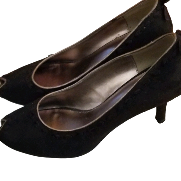 👠👠Vintage Predictions Suede Peep Toe Pumps - Picture 1 of 8